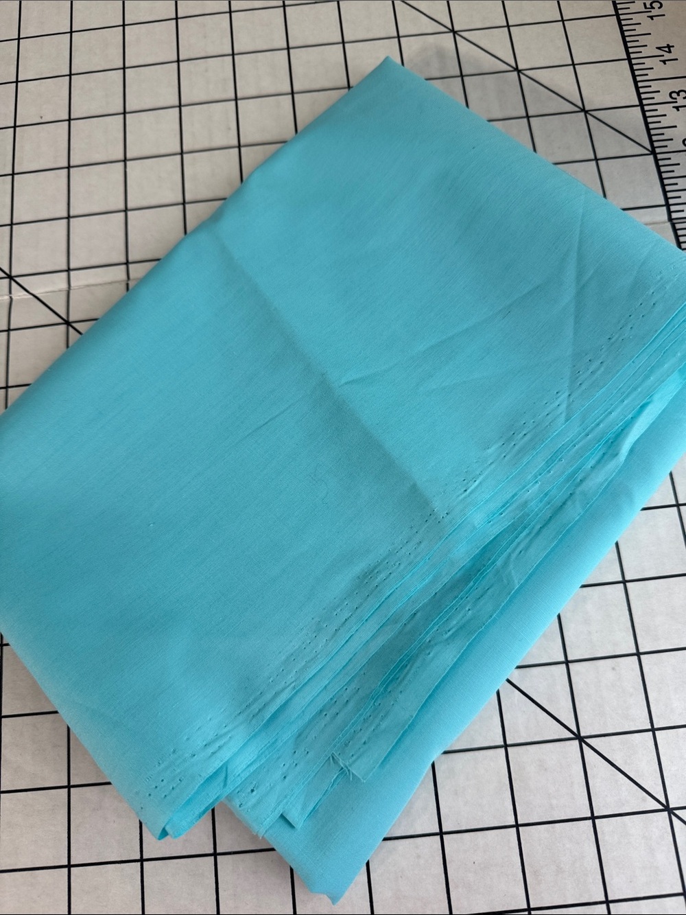 Turquoise Cotton Fabric 2 Yards x 44” Solid Aqua Quilting Shirting